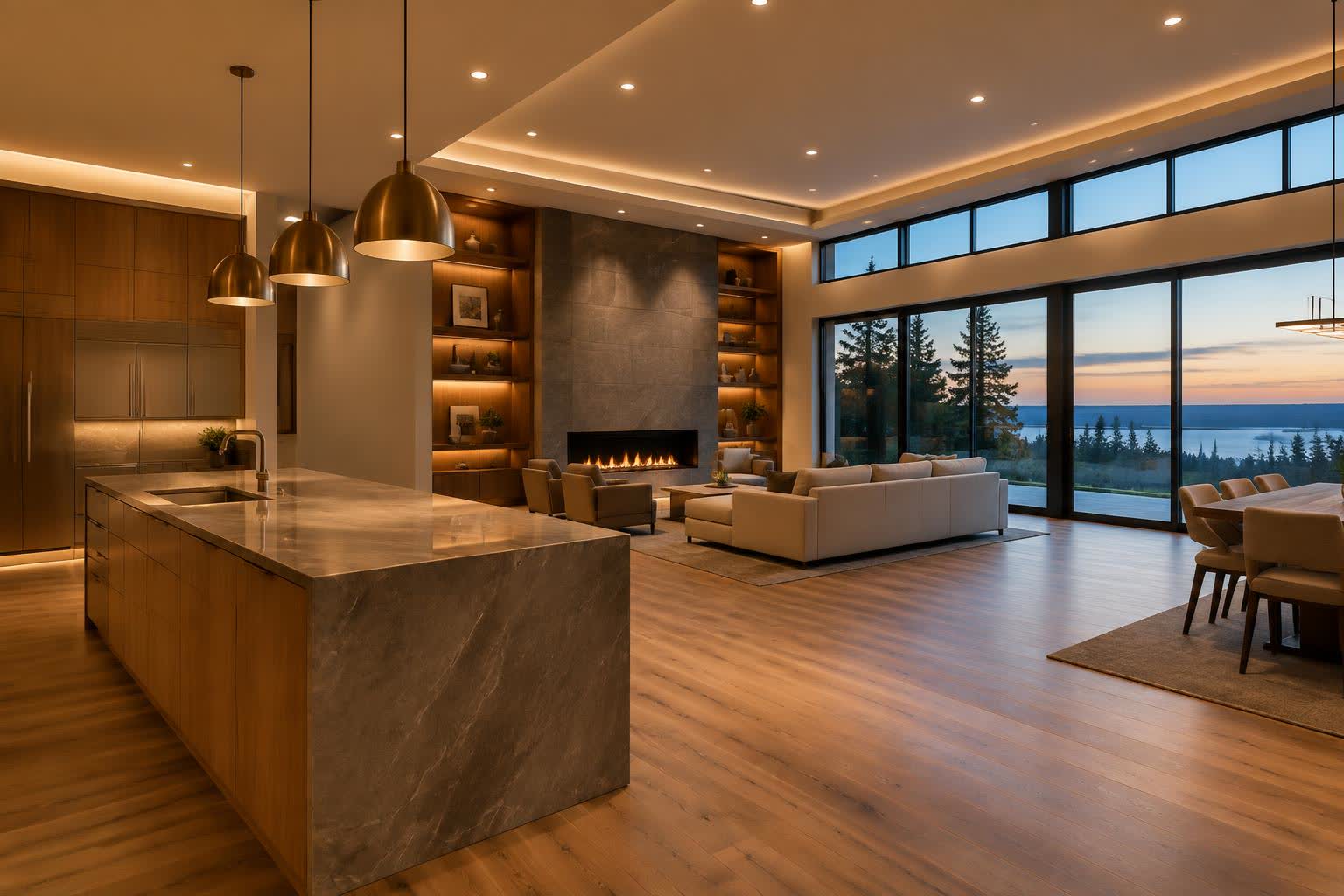 Architectural lighting in a newly constructed contemporary home